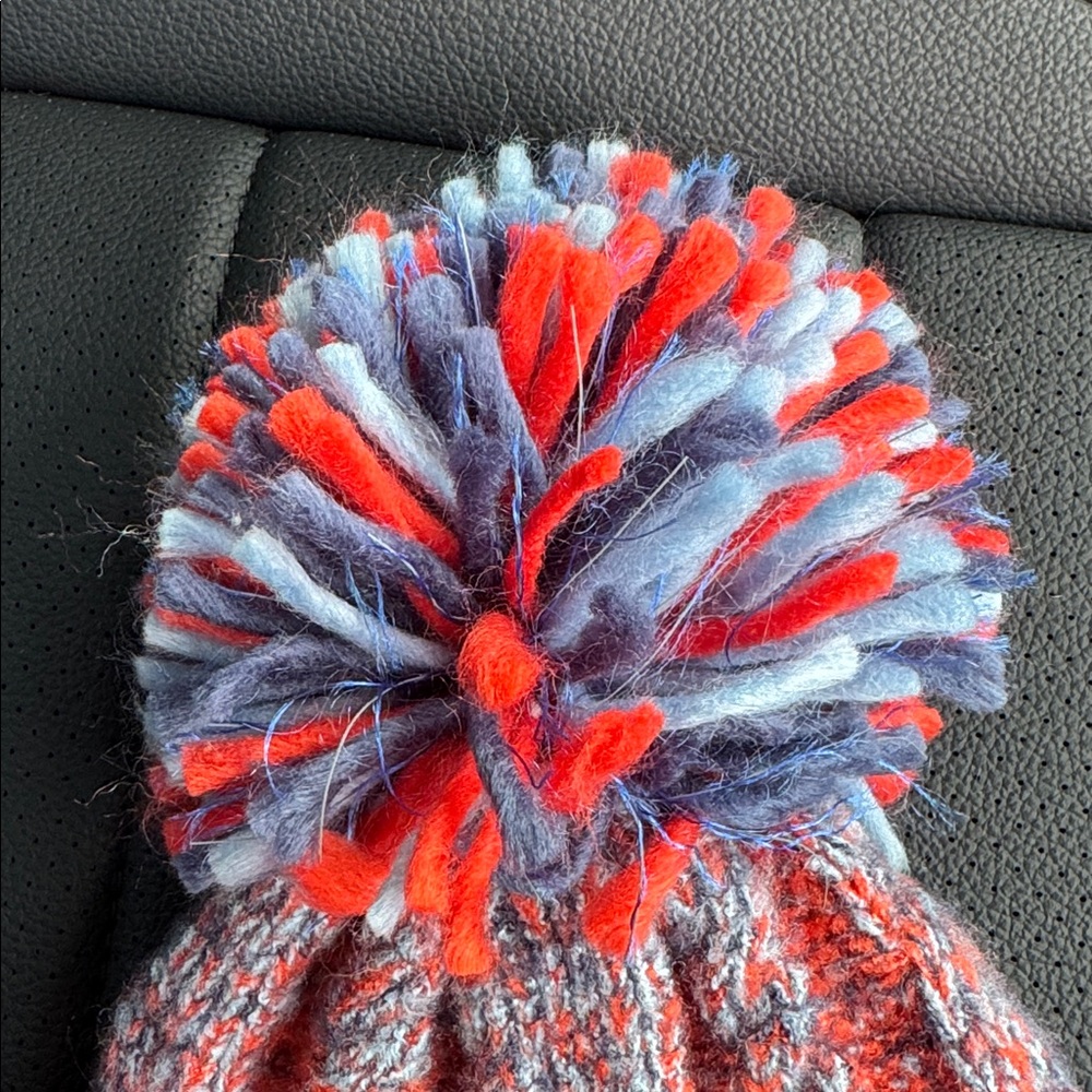 FP MOVEMENT hat Pom party Beanie Blue orange combo free People reflective NEW - Picture 3 of 7